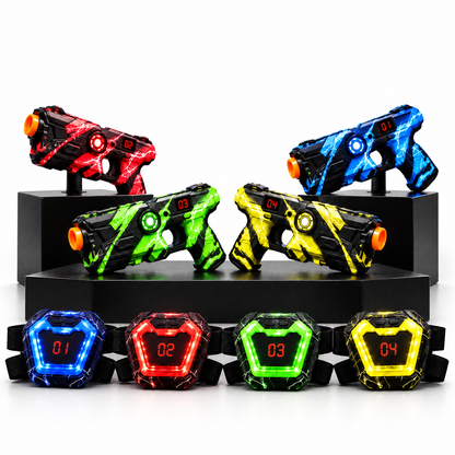 Beam Buddies Laser Tag Set – 4 blasters and 4 LED vests